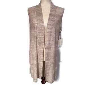 CYNTHIA ROWLEY NEW SWEATER VEST CARDIGAN TAN Size S SMALL NWT